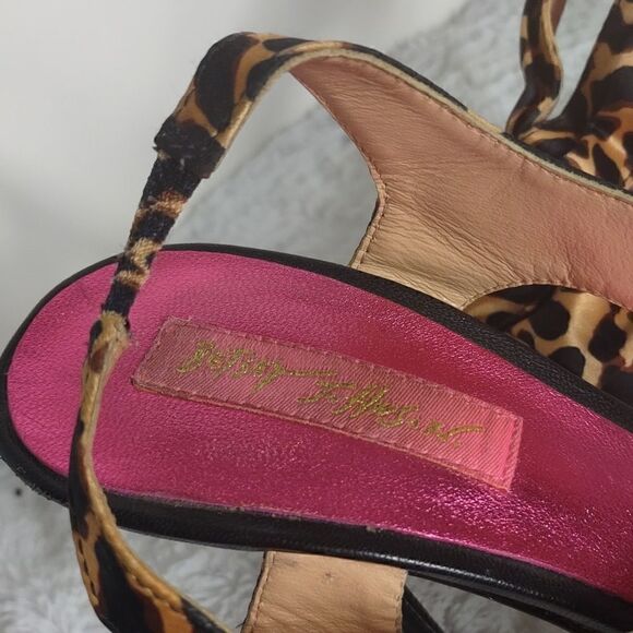 Betsey Johnson Leather Animal Print Heels - Picture 5 of 8